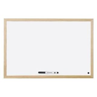 Bi-Office Budget Wood - Lavagna bianca - montabile a parete - 600 x 450 mm - ac…