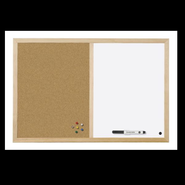 Bi-Office Budget Wood - Pannello combinato - montabile a parete - 600 x 450 mm …