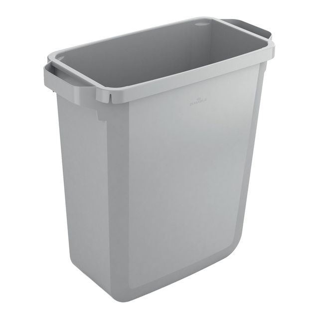 Bidone grigio DURABIN rettangolare in PP con maniglie per il trasporto 60 lt Dur