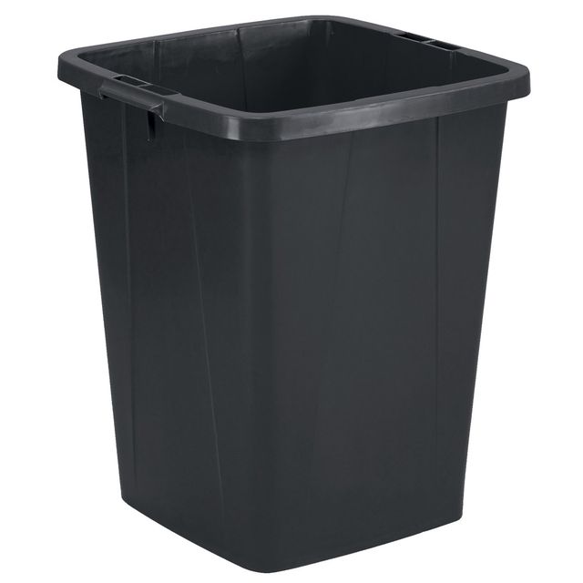 Bidone nero DURABIN quadrato in PP con maniglie per il trasporto 90 lt Durable