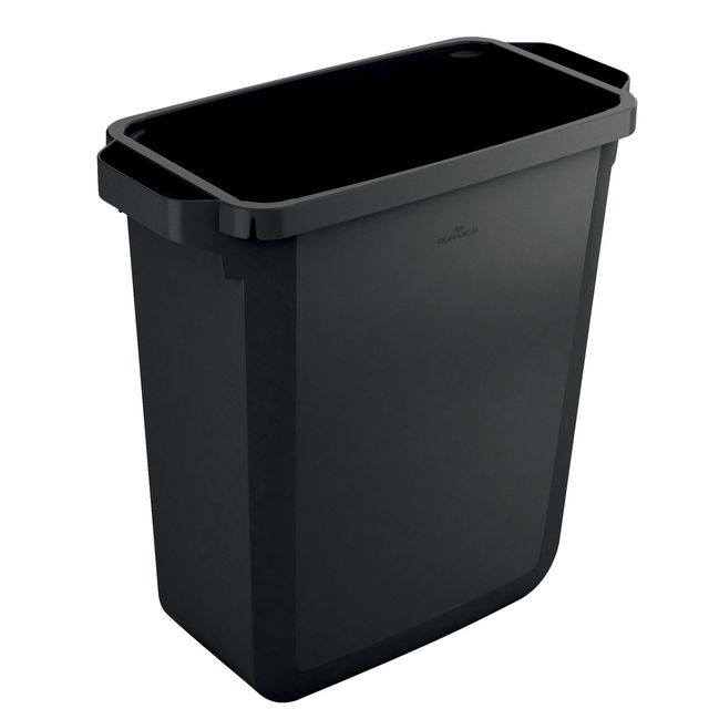 Bidone nero DURABIN rettangolare in PP con maniglie per il trasporto 60 lt Durab