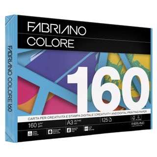 Carta Fabriano Colore - A3 - 160 gr - colori forti azzurro - Fabriano - conf. 1…