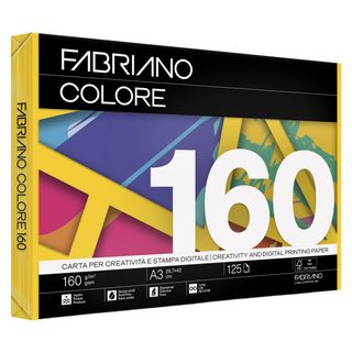 Carta Fabriano Colore - A3 - 160 gr - colori forti giallo - Fabriano - conf. 12…