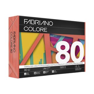 Carta Fabriano Colore - A4 - 80 gr - colori forti arancio - Fabriano - conf. 50…