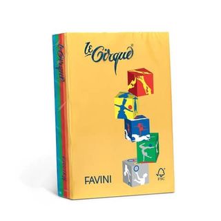 Carta Le Cirque - A4 - 160 gr - mix 5 colori intensi - Favini - conf. 250 fogli