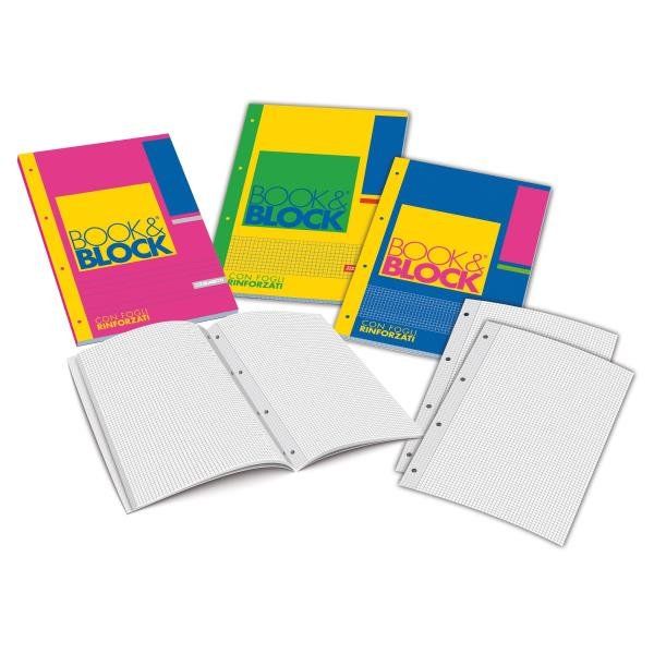 Blasetti book & block - Blocco di ricambio - A4 - 40 fogli / 80 pagine - quadre…