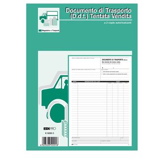 Blocco DDT carico tentata vendita - 50 fogli autoricalcanti - A4 - 29,7 x 21cm …