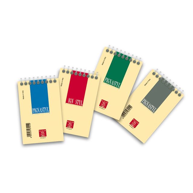 Blocco Pignastyl spiralato - A7 - 80 x 120mm - 80gr - 60 fogli - 5mm - Pigna