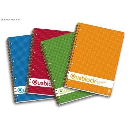 Blocco Quablock Original - spiralato - 22x29,5cm - 1 rigo - 120 fogli - 80gr - …