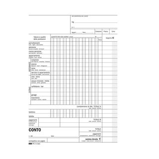 Blocco conto albergo/pensione - 15 giorni - uso mano - 23 x 15cm - 100 fogli - …