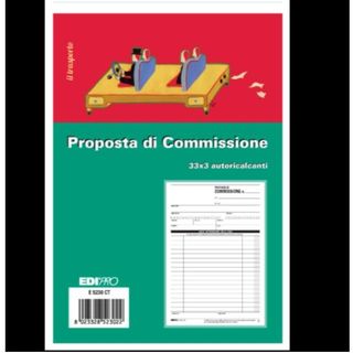Blocco copia commissioni - 3 copie autoricalcanti - 23 x15 cm - 33 fogli - Edip…