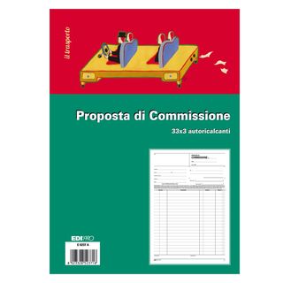 Blocco copia commissioni - 33 fogli 3 copie autoricalcanti - 29,7 x 21cm - Edip…