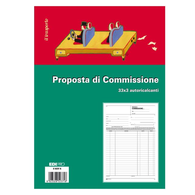 Blocco copia commissioni - 33 fogli 3 copie autoricalcanti - 29,7 x 21cm - Edip…