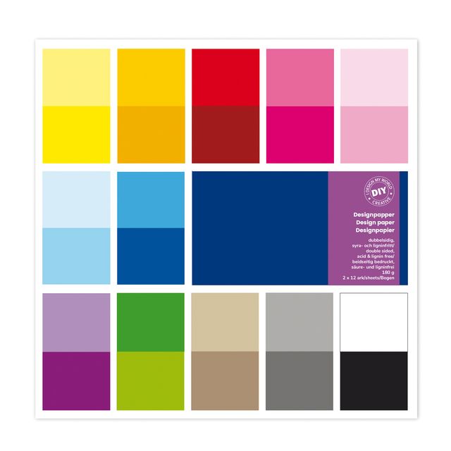 Carta Scarpbooking - 30,5 x 30,5 cm - 180 gr - colori assortiti - DECO - conf. …