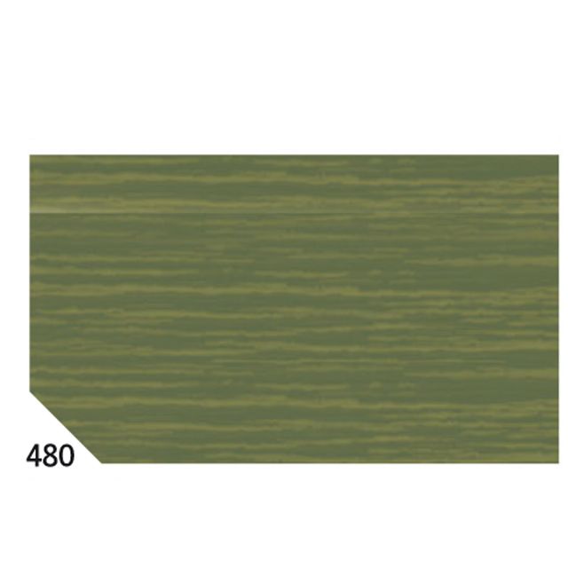 Carta crespa - 50 x 250 cm - 48 gr - verde oliva 480 - Rex Sadoch - conf.10 rot…