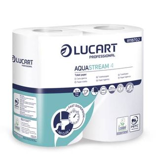 Carta igienica 2 veli Aquastream 4 - Lucart Professional - 400 strappi - Carton…