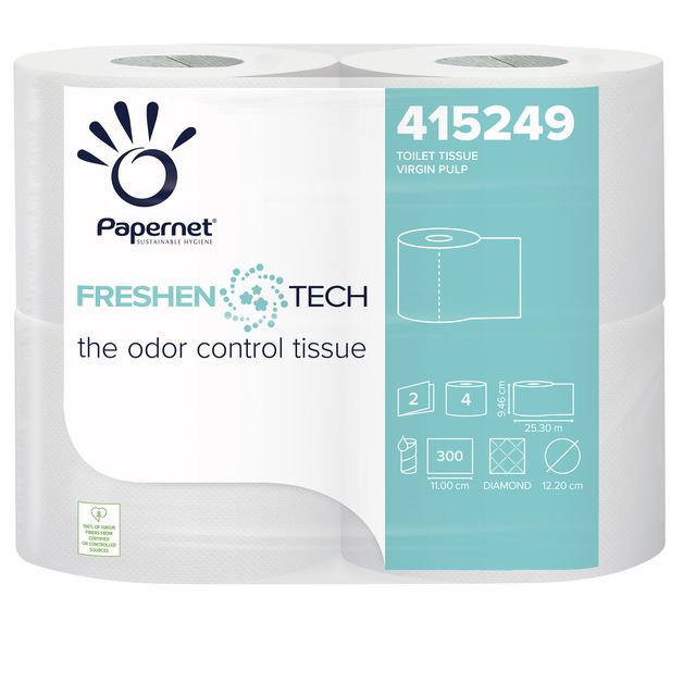 Carta igienica classica Freshen Tech - 2 veli - 300 strappi - diametro 12,2 cm …