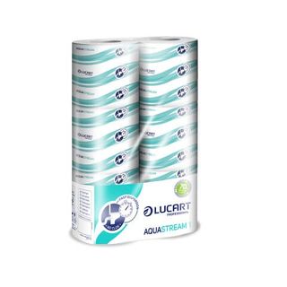 Carta igienica fascettata Aquastream 2 veli - formato hotel - 200 strappi - Luc…