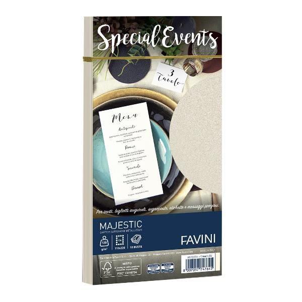 Carta metallizzata Special Events - A4 - 120 gr - bianco - Favini - conf. 20 fo…