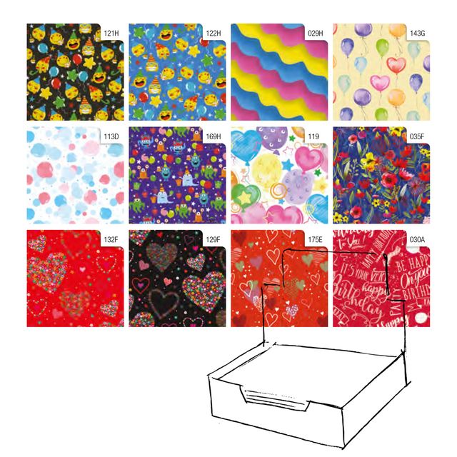 Carta regalo - raso - Fantasia - 70 x 100 cm - Rex Sadoch - scatola 100 fogli