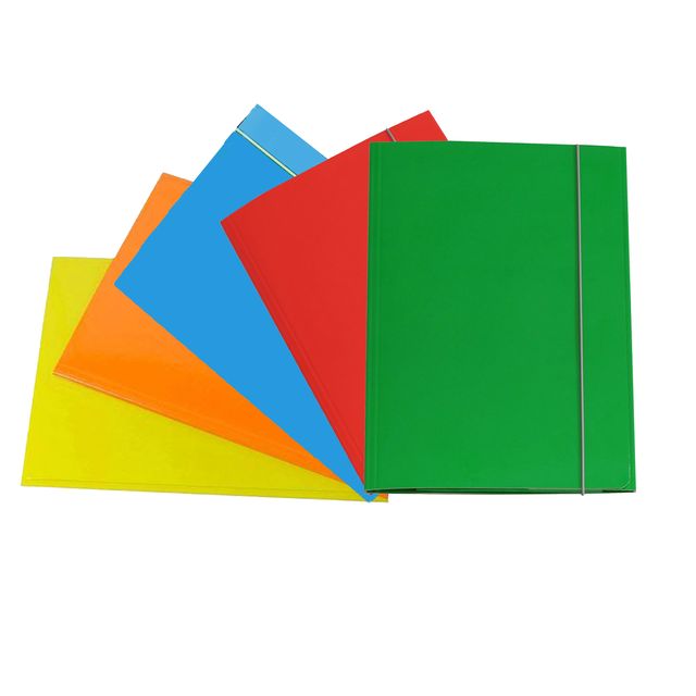 Cartella 3 lembi con elastico - A4 - dorso variabile - cartone plastificato - c…