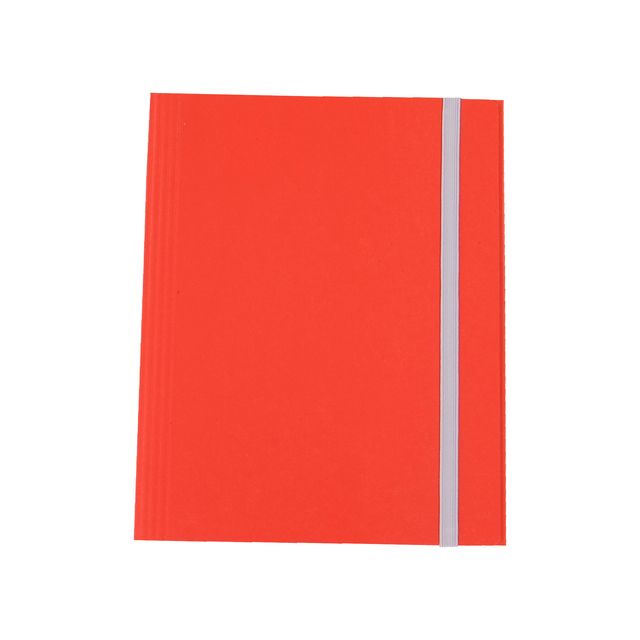 Cartella 3 lembi con elastico - A4 - dorso variabile - fibrone - rosso - Cartot…