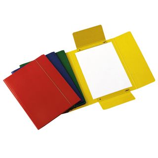 Cartella 3 lembi con elastico - A4 - dorso variabile - presspan - colori assort…