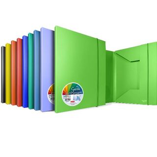 Cartella 3 lembi con elastico Garda - 25,7 x 34,5 cm - dorso 4 cm - PP - colori…
