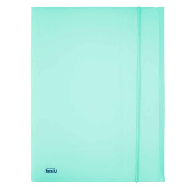 Cartella 3 lembi con elastico Pastel - 24 x 33cm - dorso 1 cm - PP - celeste - …