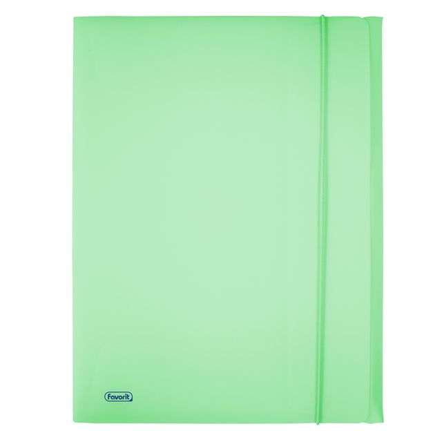 Cartella 3 lembi con elastico Pastel - 24 x 33cm - dorso 1 cm - PP - smeraldo -…