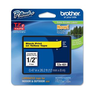 Brother - Nastro - Nero/Giallo - TZE631 - 12mm x 8mt