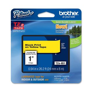 Brother - Nastro - Nero/Giallo - TZE651 - 24mm x 8mt