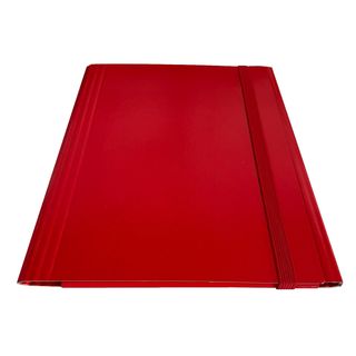 Cartella 3 lembi con elastico piatto - A4 - dorso variabile - rosso - Starline