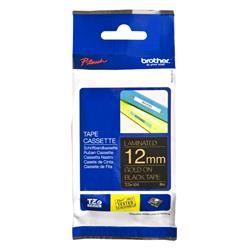 Brother TZE-334 nastro per etichettatrice Oro su nero