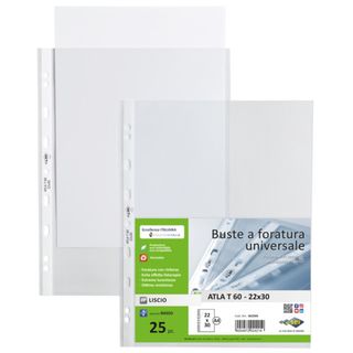 Buste a perforazione universale Sei Rota Atla 22x30 cm in PP basso spessore - f…