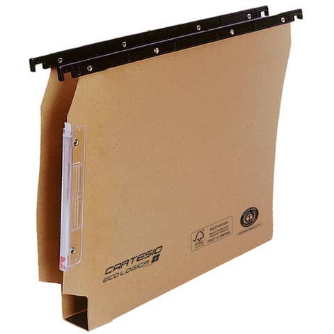 Cartelle sospese laterali per armadi CARTESIO ECO 33 cm fondo U 3 cm avana Conf…
