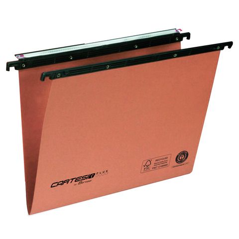 Cartelle sospese per cassetti Cartesio - interasse 39 cm fondo a V - arancione …