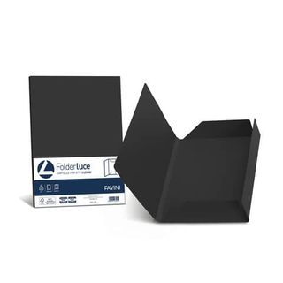 Cartellina 3 lembi Favini Folder Luce&Acqua 200 g/m² 24,5x34,5cm conf.25 nero -…