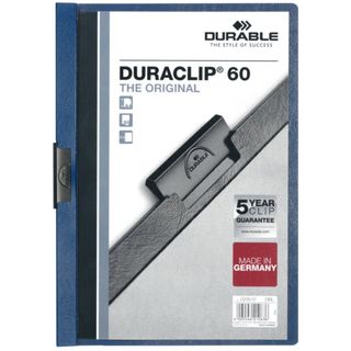 Cartellina con clip Durable DURACLIP® A4 - dorso 6 mm - capacità 60 fogli blu -…