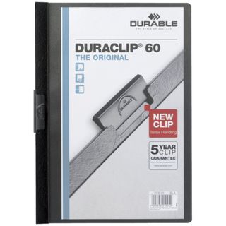 Cartellina con clip Durable DURACLIP® A4 - dorso 6 mm - capacità 60 fogli nero …