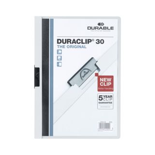 Cartellina con clip Durable DURACLIP® A4 bianco - dorso 3 mm - capacità 30 fogl…