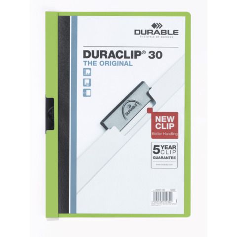 Cartellina con clip Durable DURACLIP® A4 verde - dorso 3 mm - capacità 30 fogli…