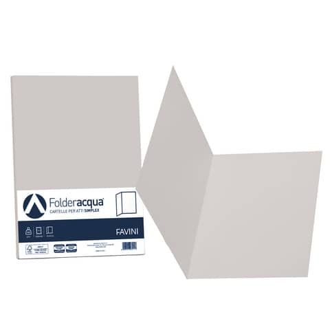 Cartellina semplice Acqua - 200 gr - A4 - ghiaccio - cartoncino bristol - Favini - conf. 50 pezzi