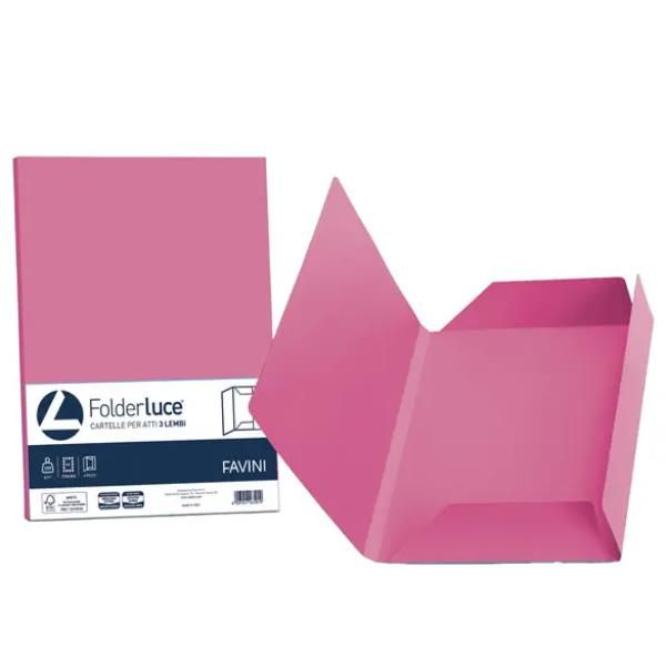 Cartellina semplice Luce - 200 gr - A4 - ciclamino - cartoncino bristol - Favini - conf. 50 pezzi