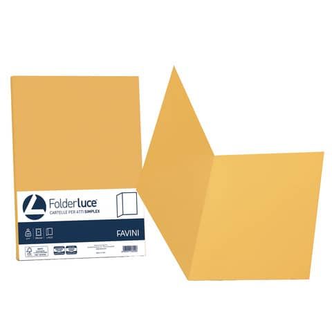 Cartellina semplice Luce - 200 gr - A4 - giallo oro - cartoncino bristol - Favini - conf. 50 pezzi