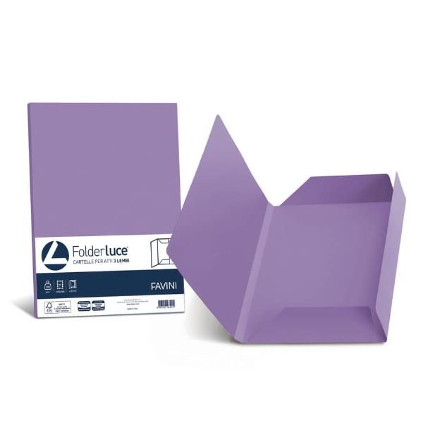 Cartellina semplice Luce - 200 gr - A4 - violetto - cartoncino bristol - Favini - conf. 50 pezzi