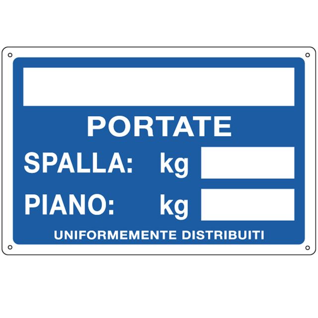 Cartello segnalatore - 30x20 cm - PORTATE: SPALLA/PIANO - alluminio - Cartelli …