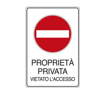 Cartello segnalatore - 30x20 cm - PROPRIETA' PRIVATA VIETATO L'ACCESSO - allumi…