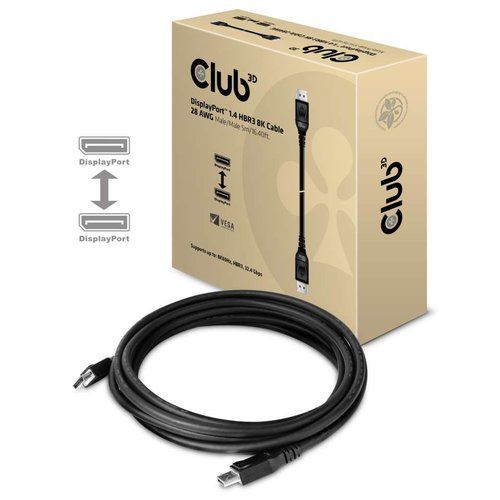 CLUB3D CAVO DISPLAYPORT 1.4 HBR3 MASCHIO/MASCHIO 5MT 8K 28AWG BLACK