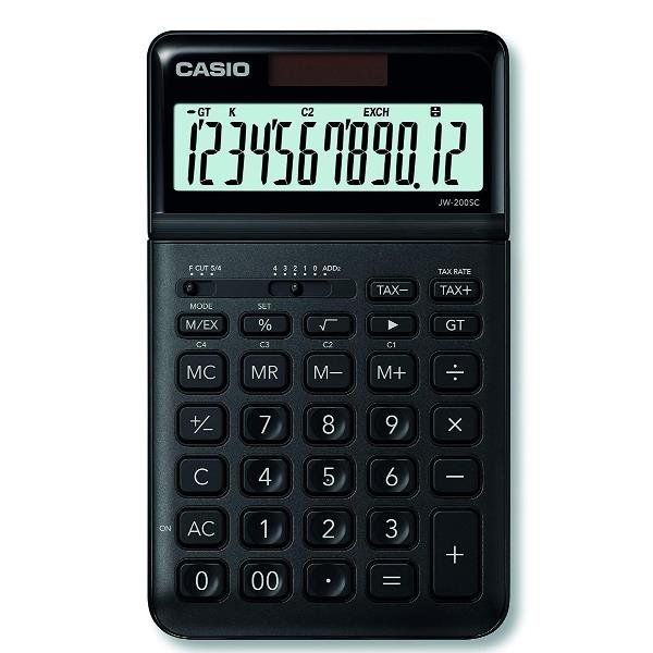 Casio JW-200SC - Calcolatrice da tavolo - 12 cifre - pannello solare, batteria …